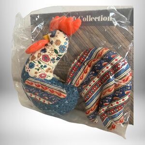 Patchwork Pals Romander Rooster with Stand - 1986 Avon Gift Collection - NIB